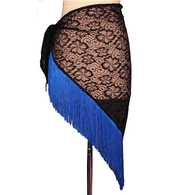 Asymmetric Short Latin Skirt with Tassels