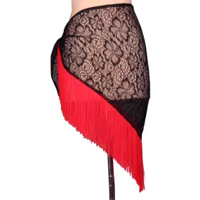 Asymmetric Short Latin Skirt with Tassels