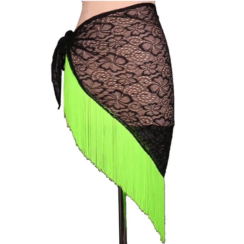Asymmetric Short Latin Skirt with Tassels