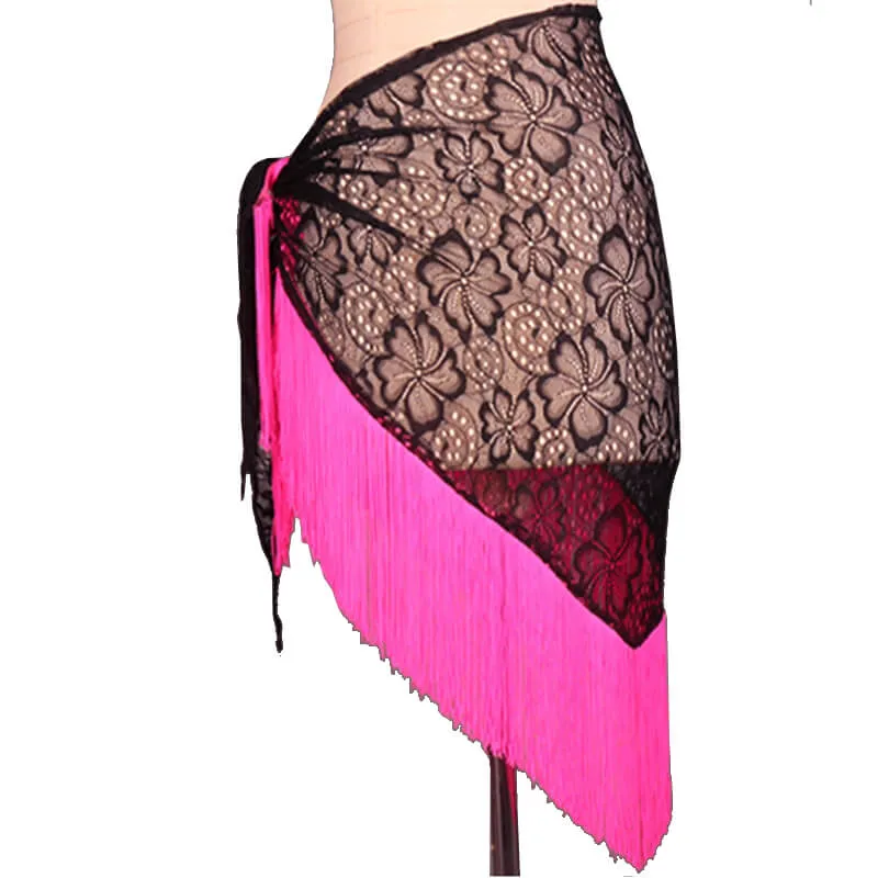 Asymmetric Short Latin Skirt with Tassels