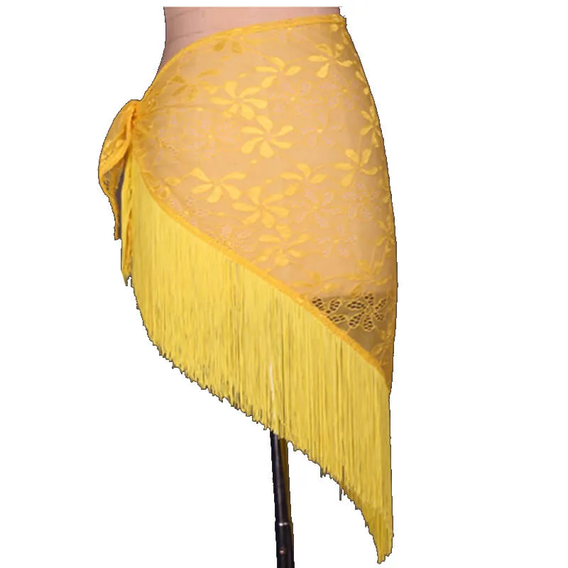 Asymmetric Short Latin Skirt with Tassels