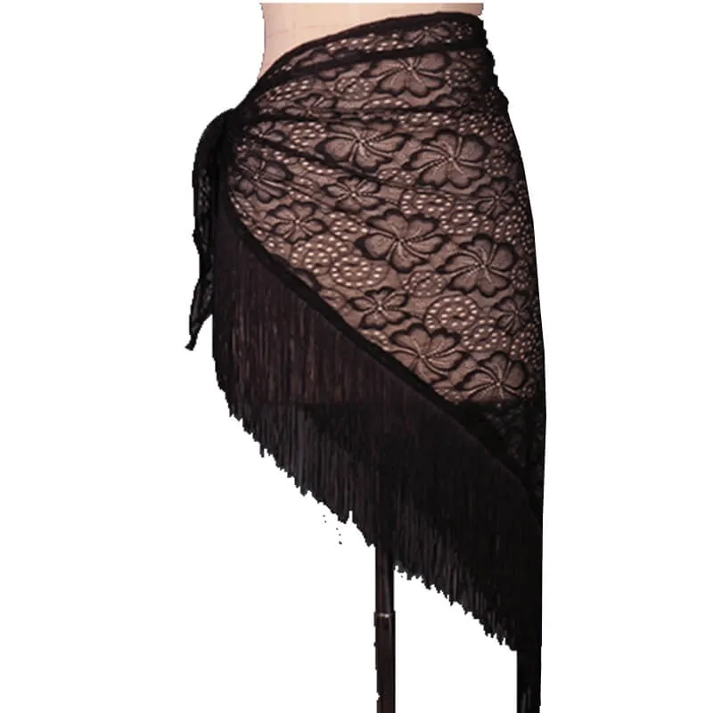 Asymmetric Short Latin Skirt with Tassels