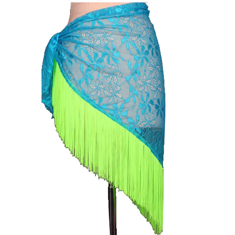 Asymmetric Short Latin Skirt with Tassels