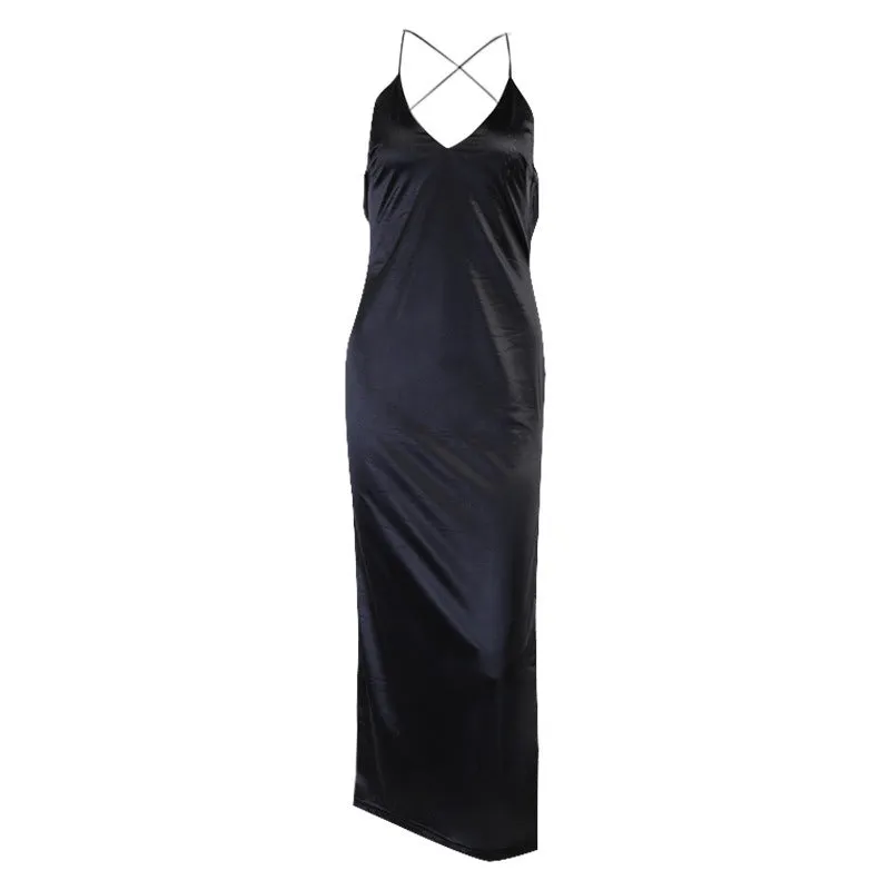 Backless Satin Dress