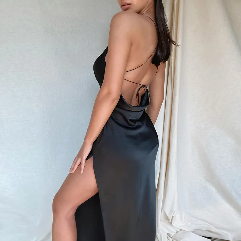 Backless Satin Dress