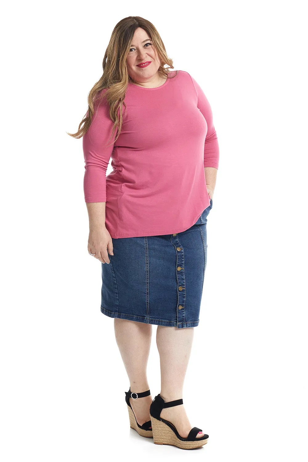 Below Knee Length Jean Pencil Skirt 'Montreal' EX802144