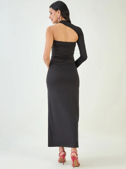 Black High Slit Bodycon Dress