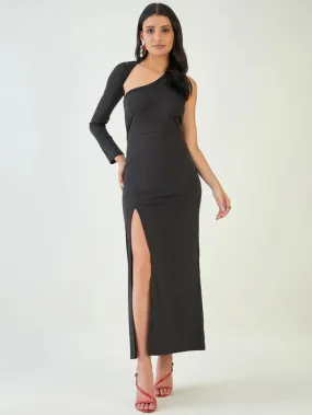 Black High Slit Bodycon Dress