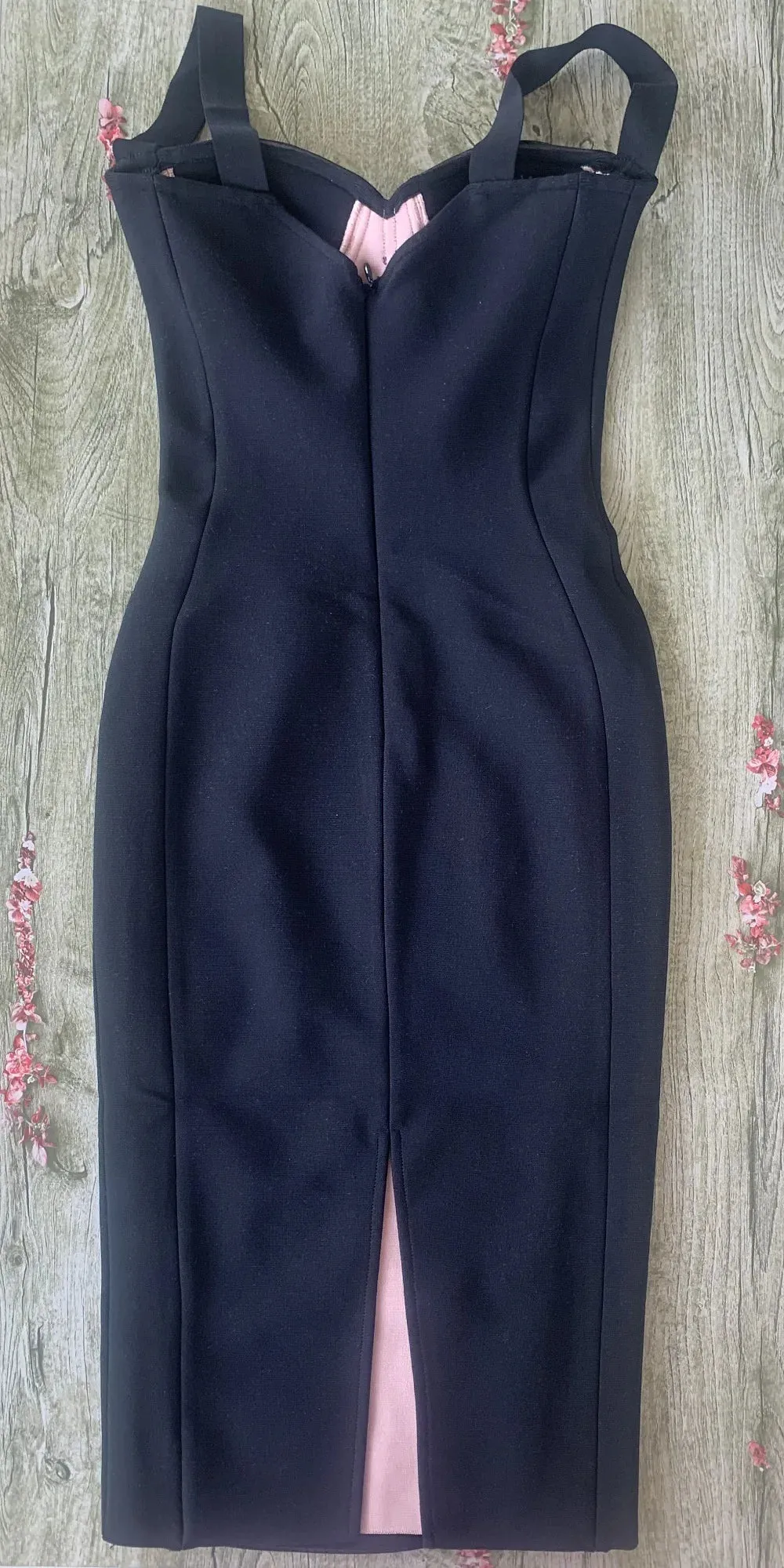 Black Mesh Bodycon midi dress