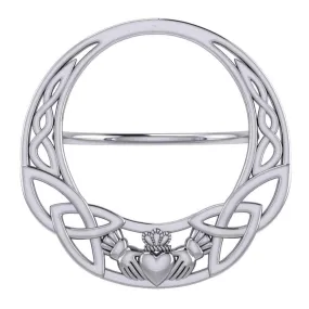 Celtic Claddagh Silver Scarf Ring By Peter Stone EOT181