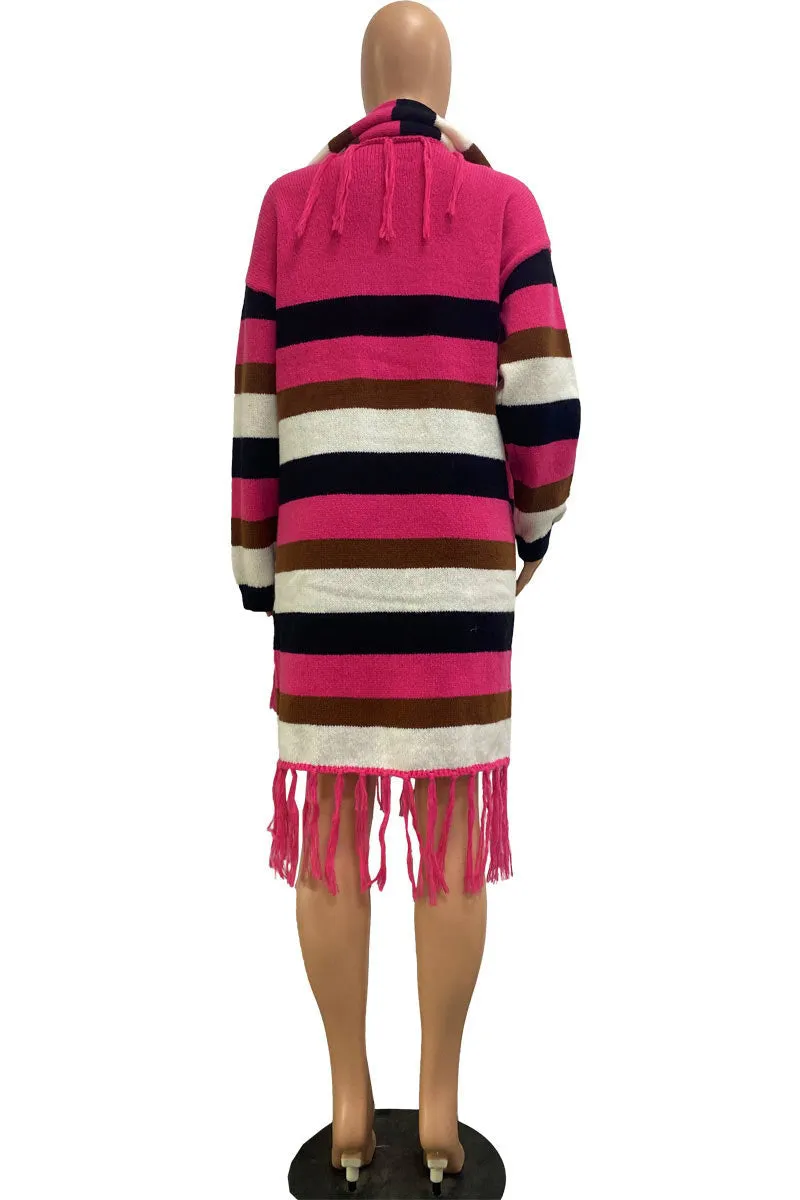 CI0347 Knitted Long Cardigan Set