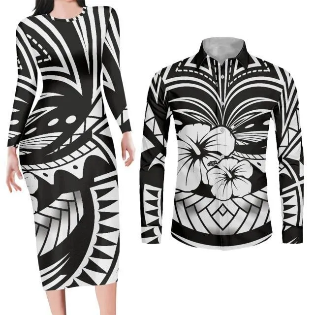 Couples Yellow Matching Apparel Bodycon Dress and Shirt Engagement Outfits