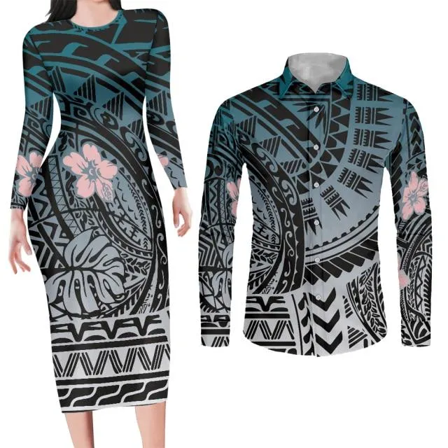 Couples Yellow Matching Apparel Bodycon Dress and Shirt Engagement Outfits