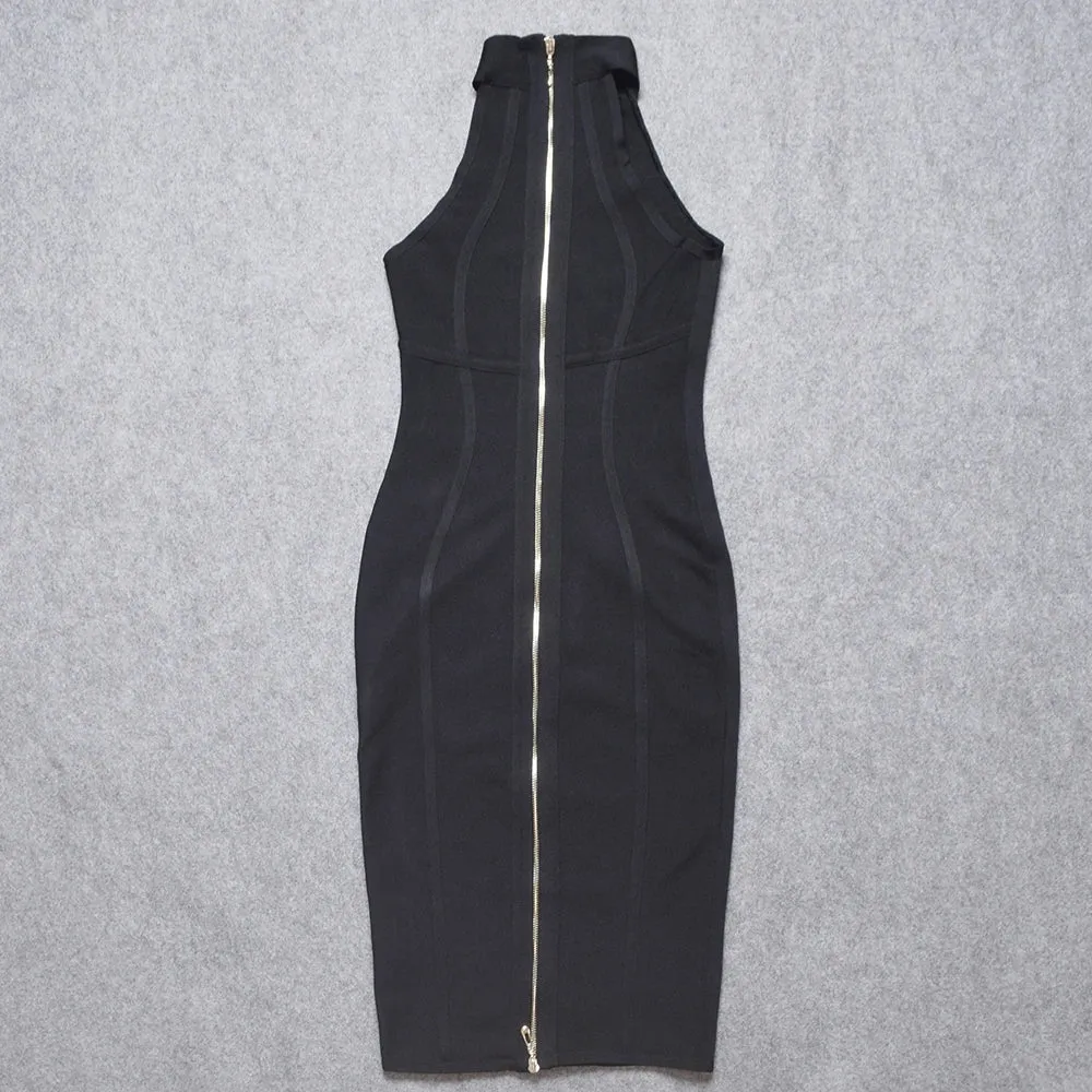 Elegant high neck Bandage Dress