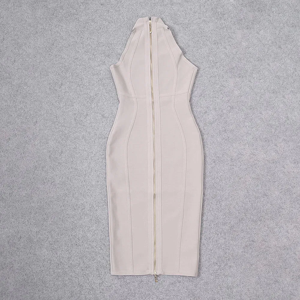 Elegant high neck Bandage Dress