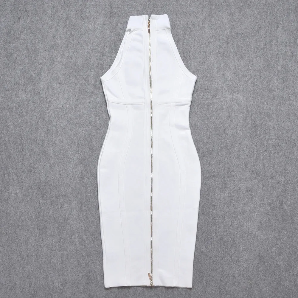 Elegant high neck Bandage Dress