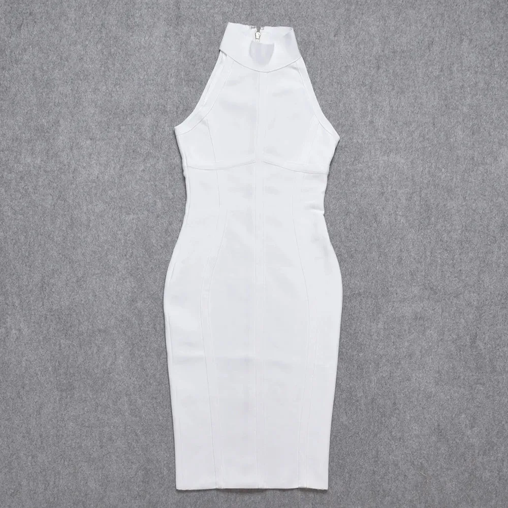 Elegant high neck Bandage Dress