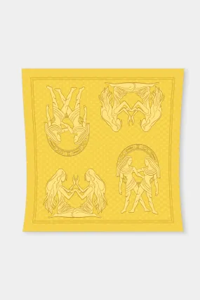 Gemini Zodiac Sign Scarves in Yellow