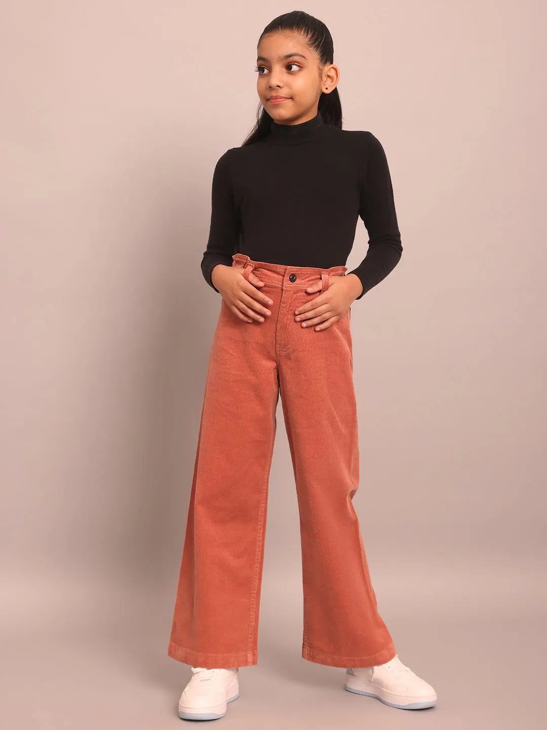 Girls peach corduroy pants