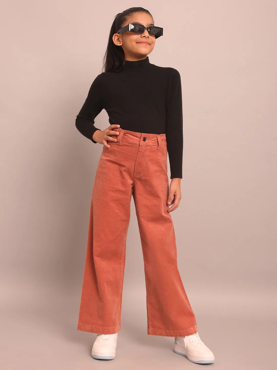 Girls peach corduroy pants