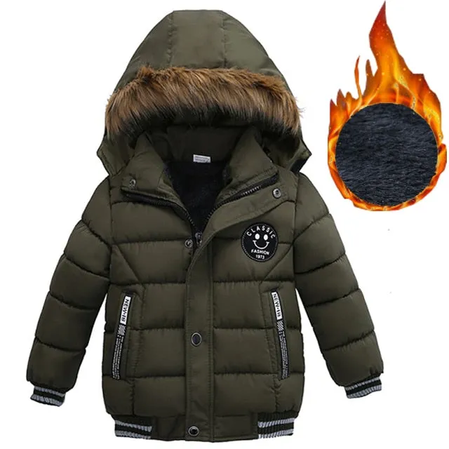 Kinder Jacke mit Kapuze warm Oberbekleidung