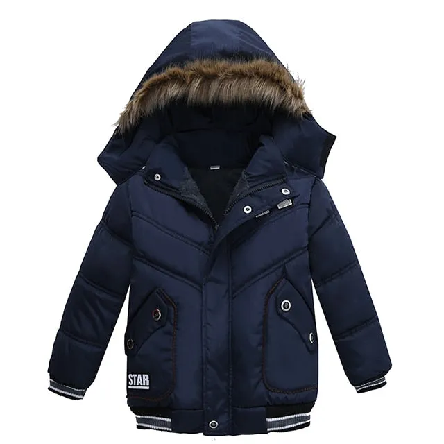 Kinder Jacke mit Kapuze warm Oberbekleidung