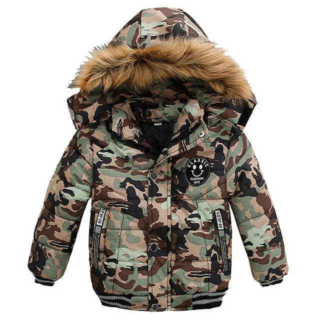 Kinder Jacke mit Kapuze warm Oberbekleidung