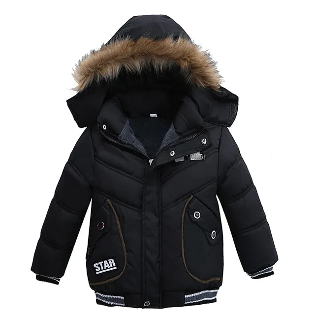 Kinder Jacke mit Kapuze warm Oberbekleidung
