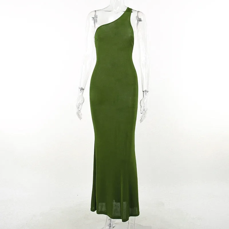 Krystina Bodycon Maxi Dress- Green