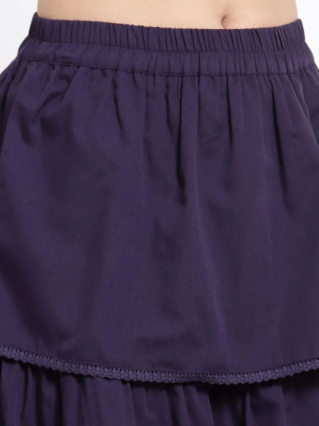 Layered Skirt With Crop Top Co-Ord Set