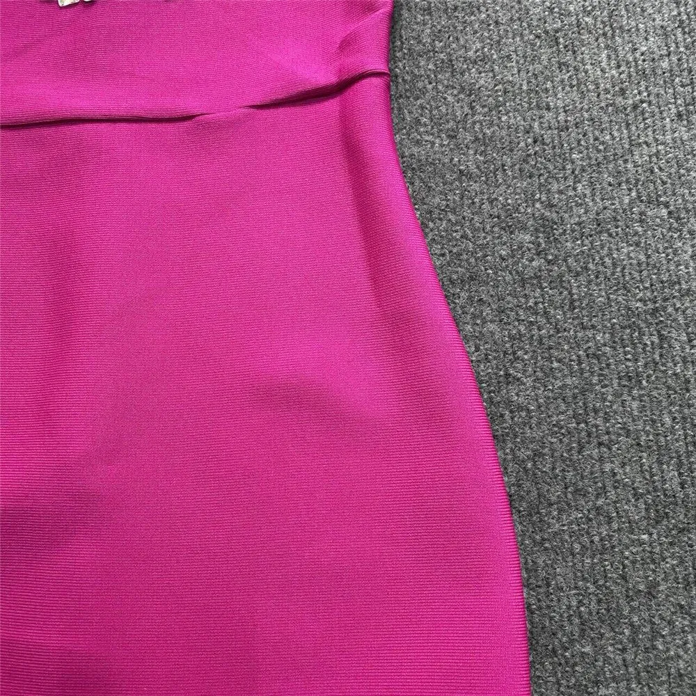 Posh Bandage Midi Dress - Pink