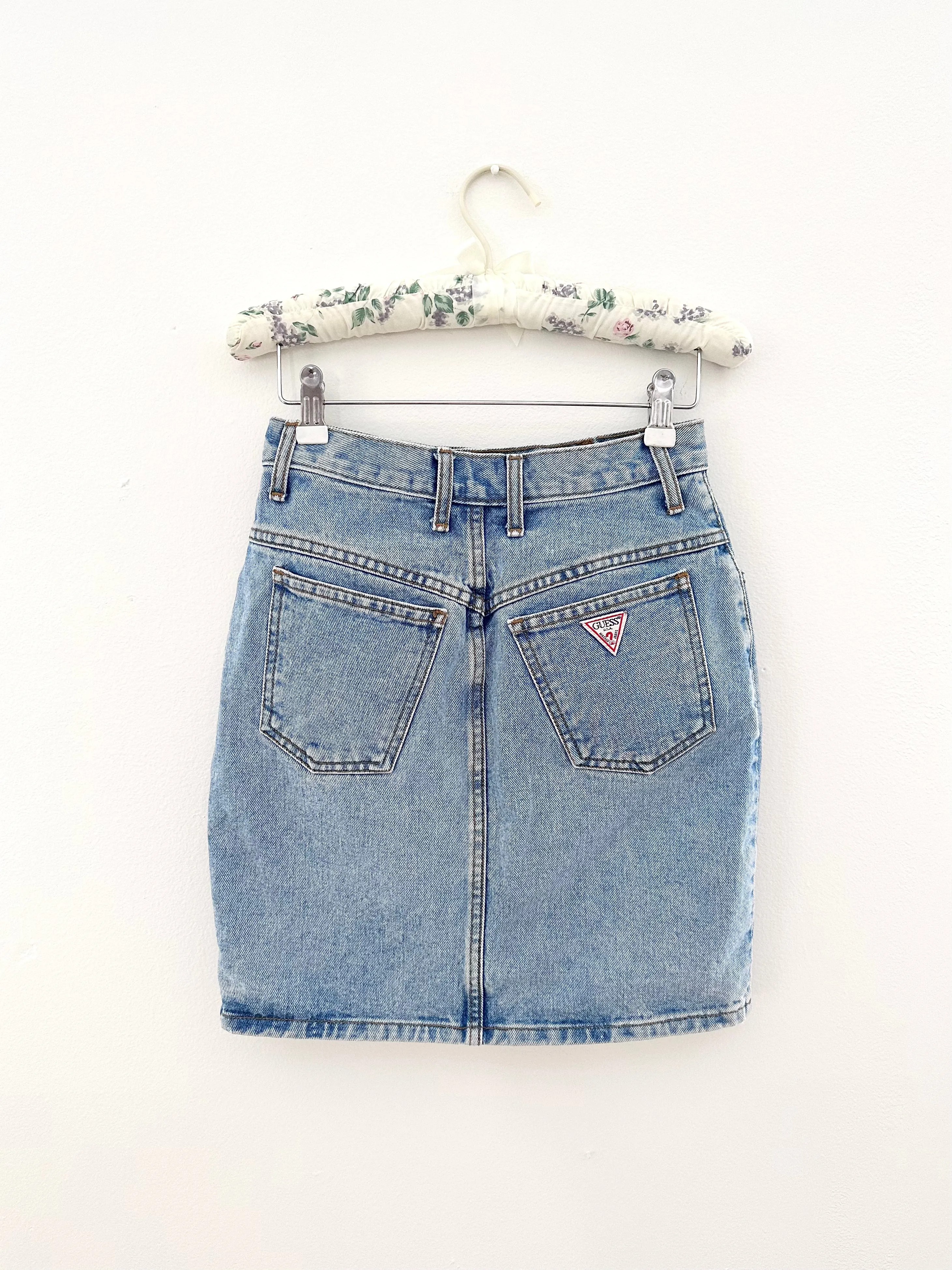 Vintage Guess Midwash 100% Cotton Denim Skirt (24")