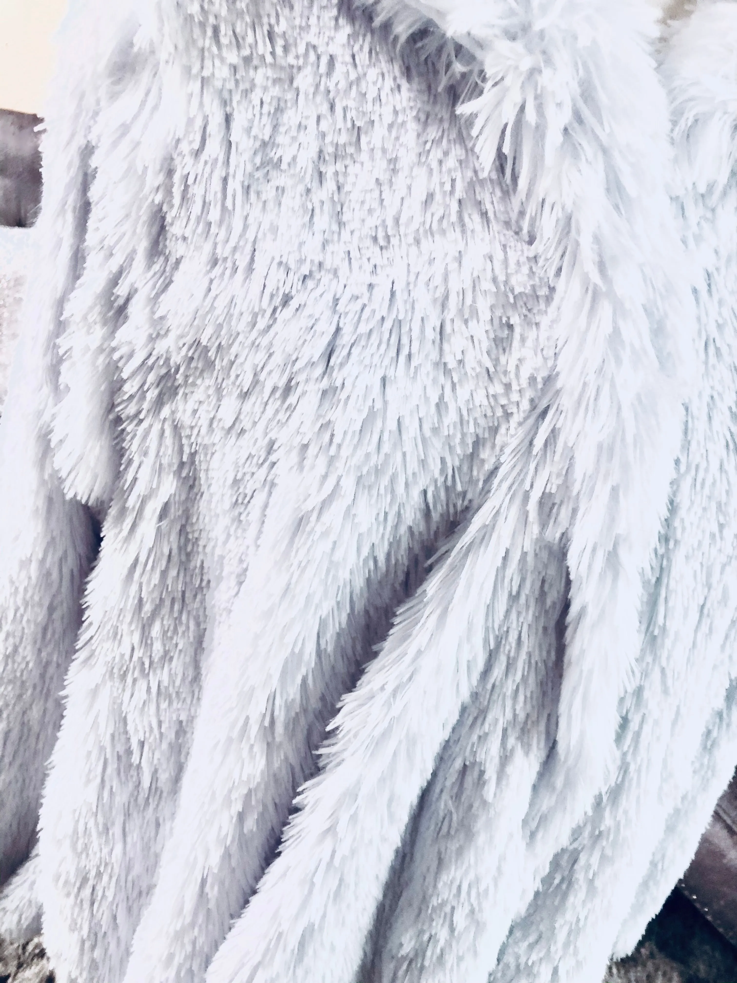 White Shaggy Swing Coat