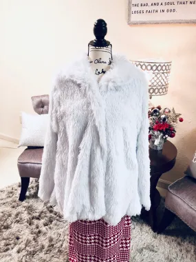 White Shaggy Swing Coat