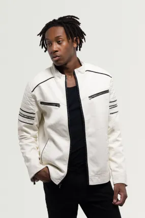 X RAY Men's PU Jacket With Faux Shearling Lining